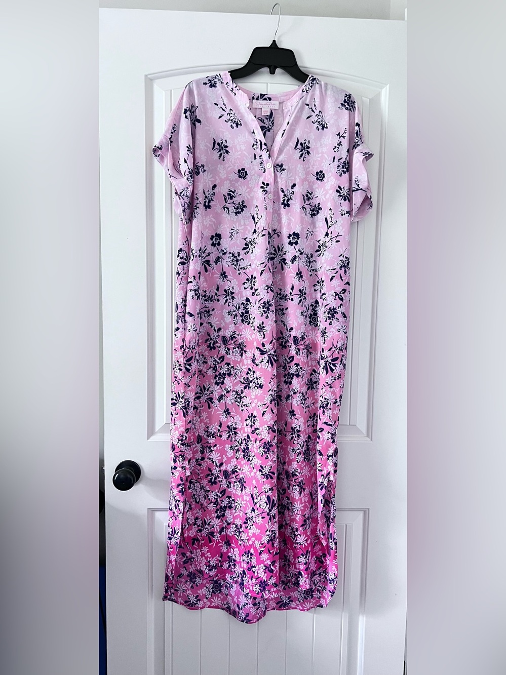 Oscar De La Renta Pink Label Kaftan Gown Size S/M Short sleeve Side Slit House